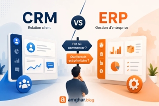 Schéma comparant les périmètres d'un CRM et d'un ERP pour une PME algérienne
